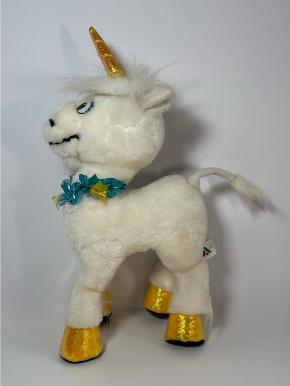 VTG 1991 Acme Unicorn Plush White Gold Sparkle 90s Lisa Frank Era Stuffed Animal